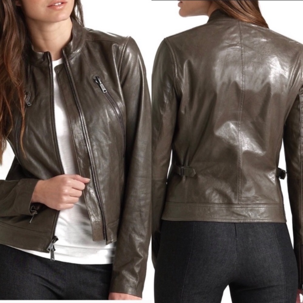 Worn twice Vince leather moto jacket